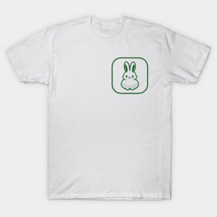 Green Bunny Cute Minimalist Aesthetic Design T-Shirt